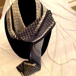 Vintage silk neck tie. Made in London UK. Very Art Deco.